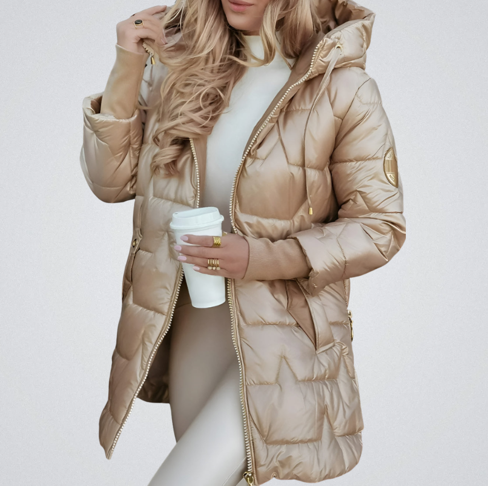 Eleanor - Elegant Winter Coat With Hood And Padding
