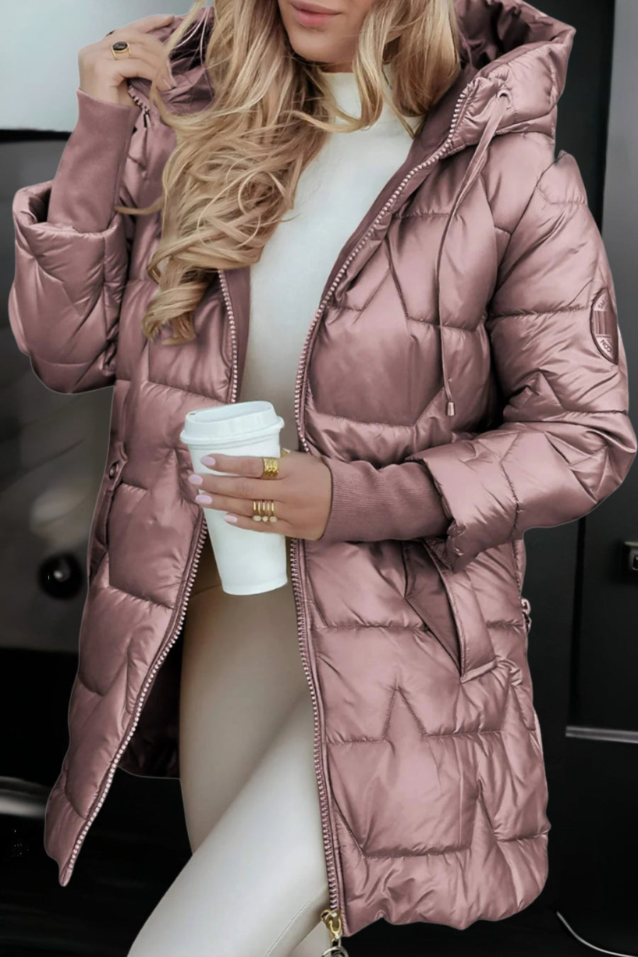 Eleanor - Elegant Winter Coat With Hood And Padding