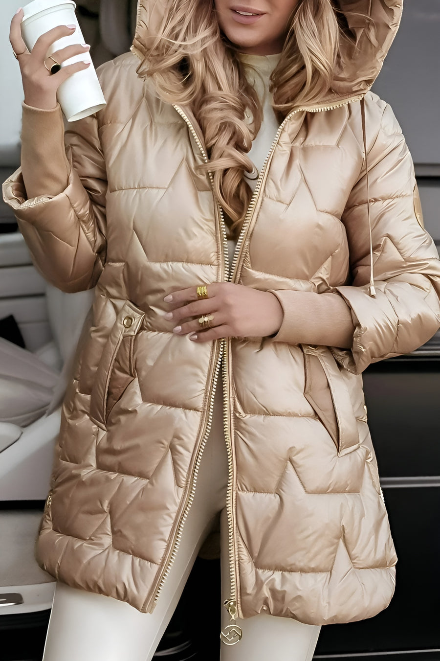 Eleanor - Elegant Winter Coat With Hood And Padding