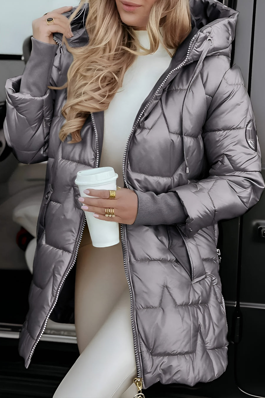 Eleanor - Elegant Winter Coat With Hood And Padding