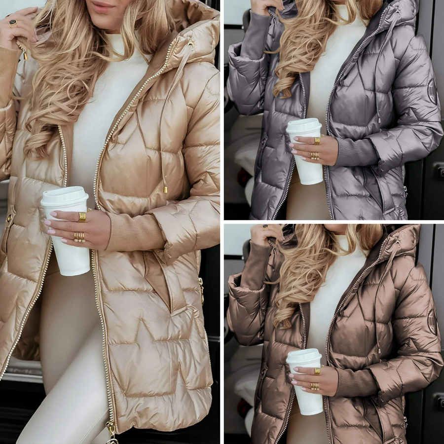 Eleanor - Elegant Winter Coat With Hood And Padding